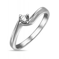 Помолвочное кольцо R01-SOL50-010-G2-М12301 из белого золота, гладкое