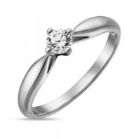 Помолвочное кольцо R01-SOL53-020-G2-М12302 из белого золота, гладкое