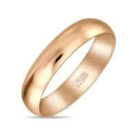 Обручальное кольцо R01-R-040-185-М12304 из красного золота, гладкое