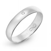 Обручальное кольцо R01-WED-00028-М12315 из белого золота, гладкое